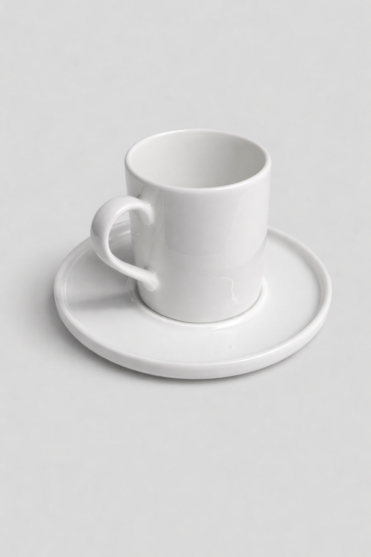 Beyaz Türk Kahvesi Fincanı ve Tabağı ☕️