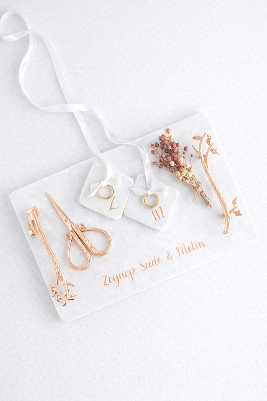 Kişiye Özel Akrilik Taş Nişan Tepsisi