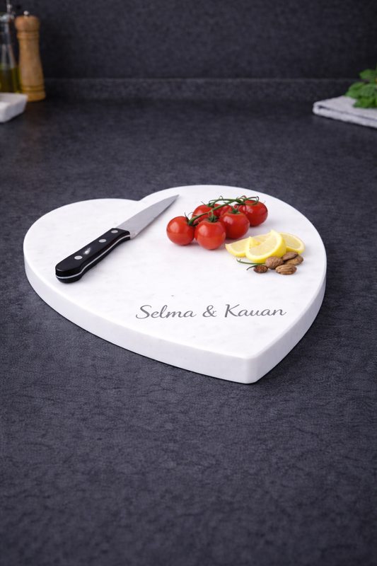 Kişiye Özel Corian Kesme Tahtası Kalpli Model